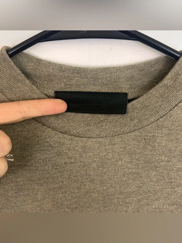 Fear of God University Essentials Tan Crewneck Long Sleeve Cotton Shirt Size 8 - Image 4