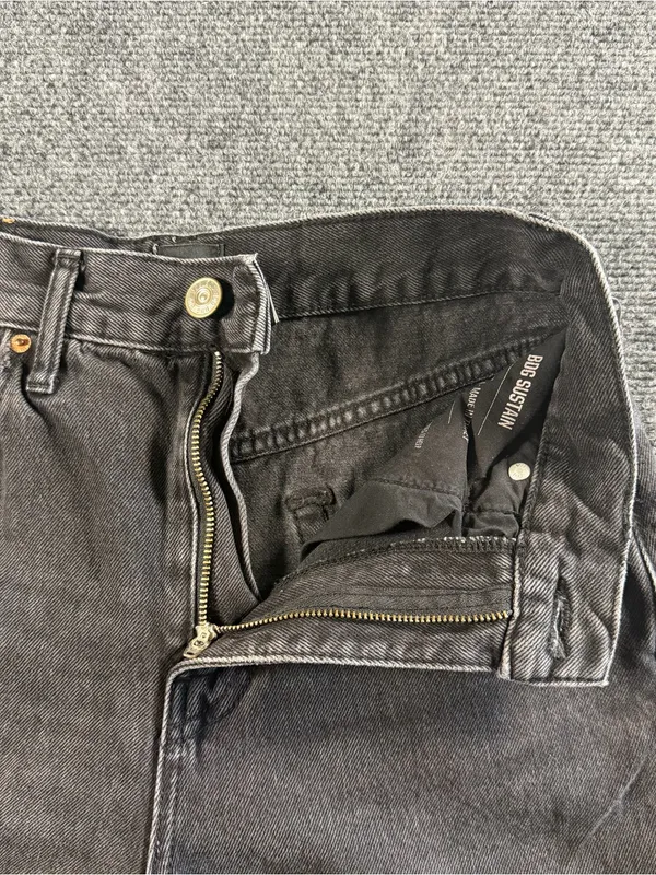 BDG Urban Outfitters Women's Boyfriend Wide-Leg Relaxed Black Denim Jeans 26x32 - Image 4