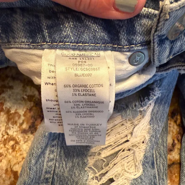 GOOD AMERICAN Women Blue Distressed Curve Skinny High Waist Jeans 10/30 - Image 5