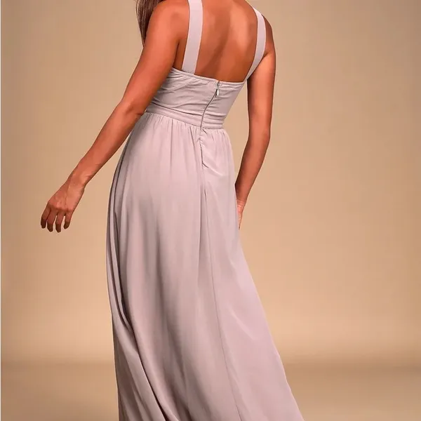 Lulus Air of Romance Maxi Dress in Taupe Size‎ Small - Image 3