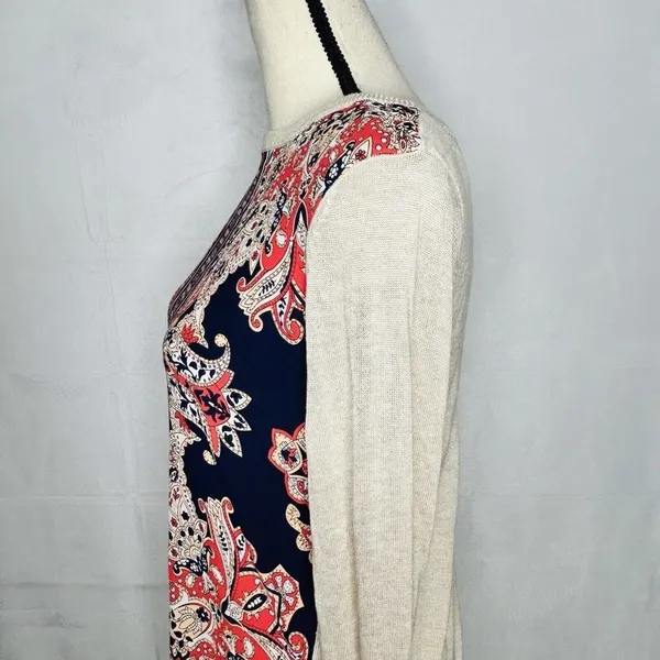 Stitch Fix MARKET & SPRUCE Lightweight Knit Top Envelope Back Paisley Size M - Image 5
