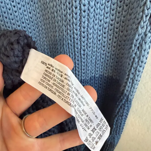 NWOT ZARA Striped Blue Ombre Crochet Chunky Knit Midi Dress Womens Small - Image 9
