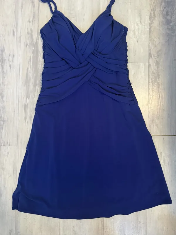 Laundry by Shelli Segal Royal Blue Twisted V-Neck Dress - Image 2