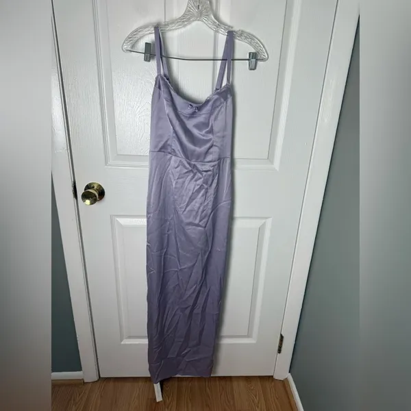 Reformation Lucy Satin Dress in Aura 0 - Image 2