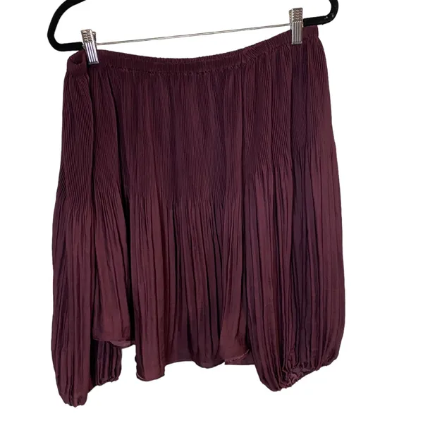 WISHLIST APPAREL Women's Blouse Long‎ Balloon Sleeve Purple Small NWT - Image 3