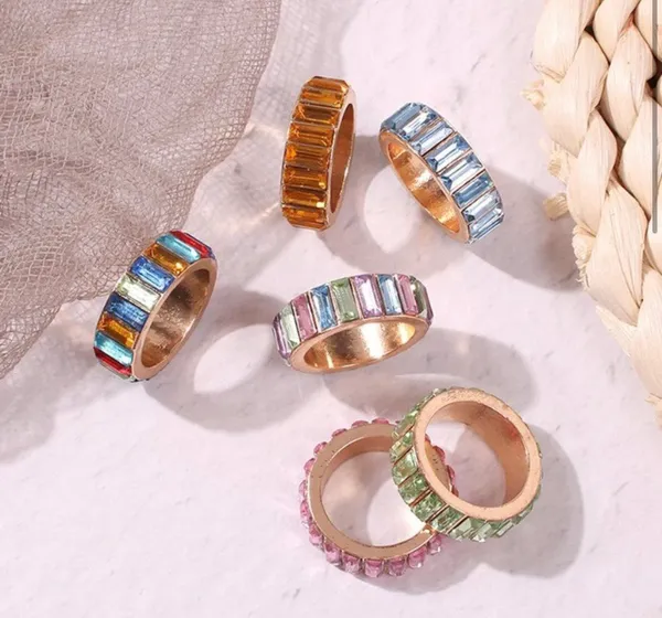 Baby Blue Gold Plated Gem Ring - Image 2