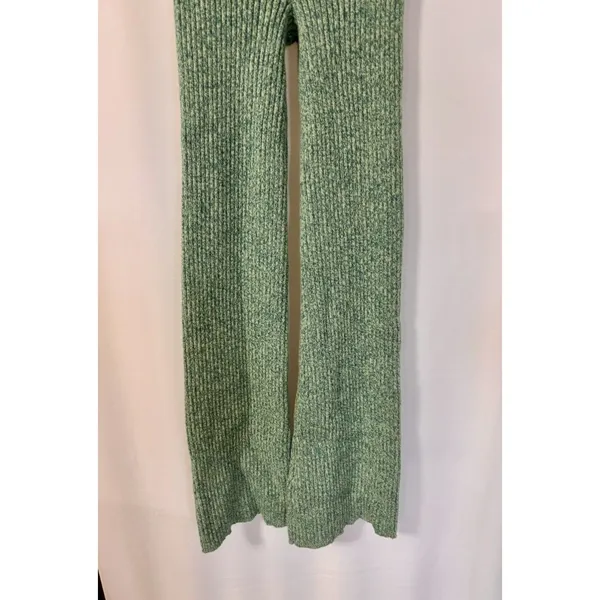 Aerie women’s XS Ribbed Knit High Waisted Flare Pants Green stretch foldover boh - Image 15