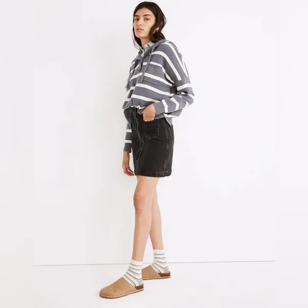 Madewell Denim High-Waist Button-Front Mini Skirt in Gilmore Wash Size 29‎ - Image 7