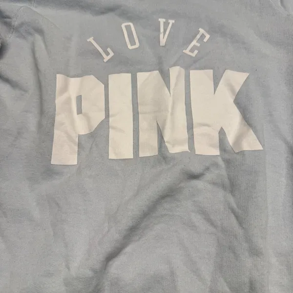 PINK‎ Victoria's Secret Love Pink Light Blue Crewneck Sweatshirt Women's - Image 2