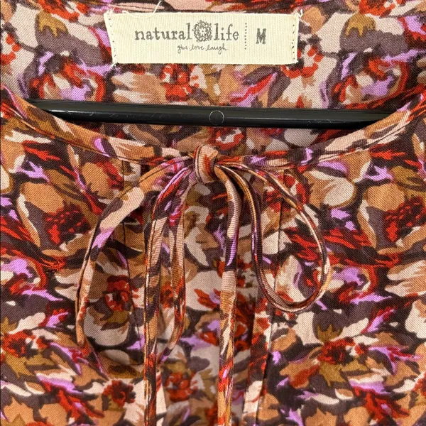 Like New NATURAL LIFE Floral Tiered Maxi Dress Size Medium - Image 2