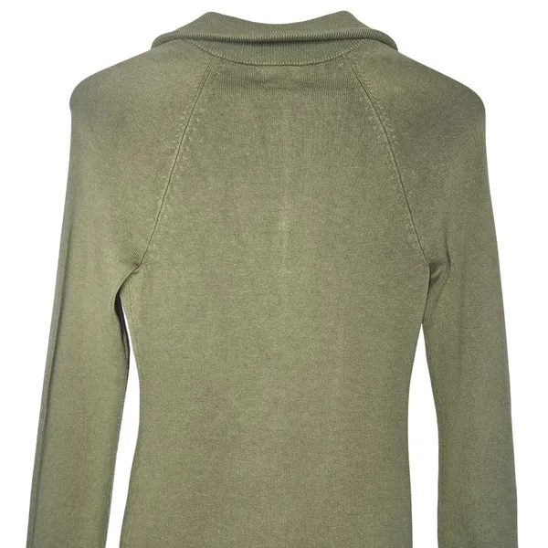 Song of Style Olive Green Knit Mini Dress Long Sleeve Full Zip‎ Up Sz S - Image 8