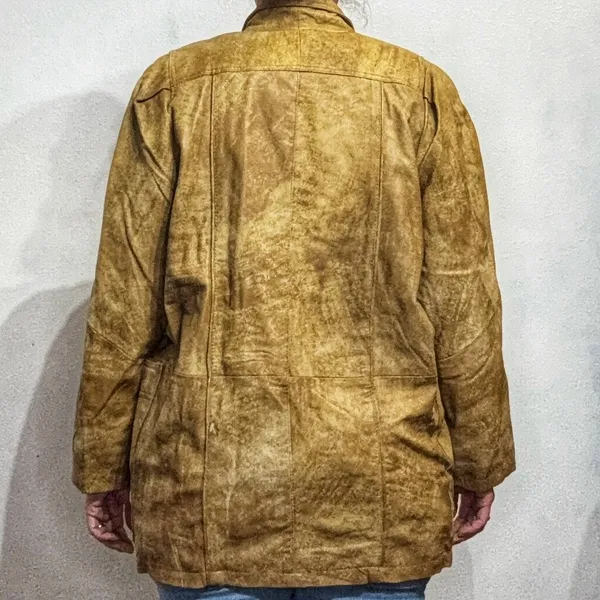 Tan Genuine Leather Vintage Jacket Sz M - Image 10