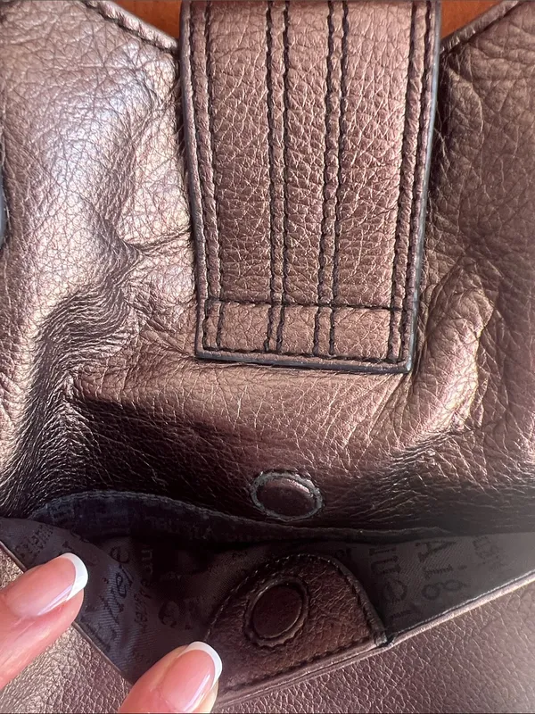 Etienne Aigner Metallic Bronze Leather Shoulder Bag with Tag - Image 6