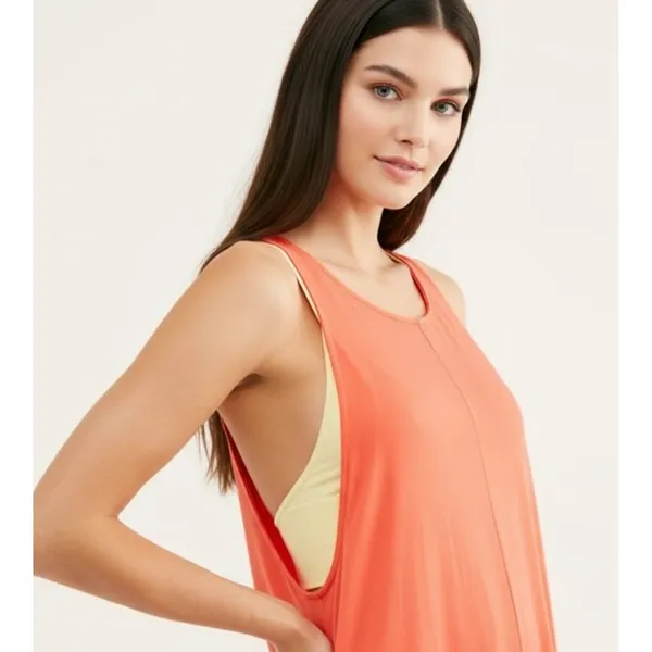 NWT Free People FP Beach Easy Livin One Piece in Coral Wide Leg Jumpsuit XS - Image 8