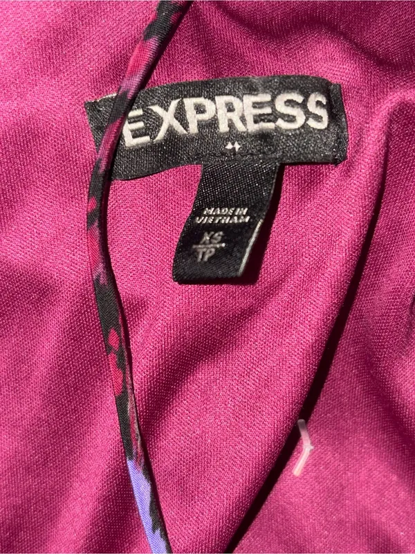 Express Women's Purple Printed Spaghetti-Strap Casual Dress - Image 2