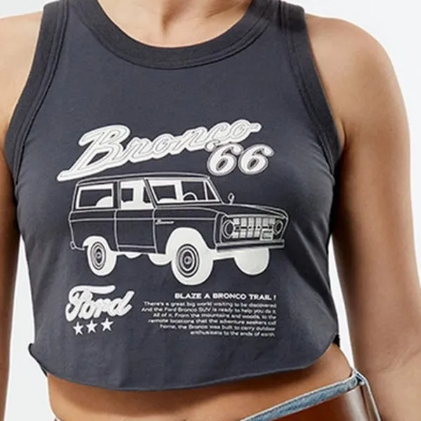 PacSun FORD Bronco '66 Gray Tank Top size M - Image 7
