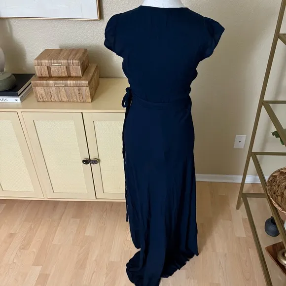 REFORMATION Navy Blue Chamomile Wrap Dress Size XS‎ - Image 6