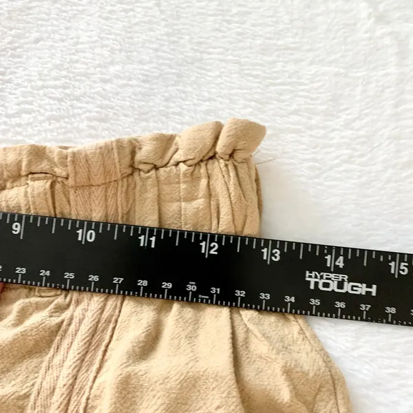 Urban Outfitters Paperbag Waist Cargo Jogger Womens Sz S Tan Linen Blend Utility - Image 4