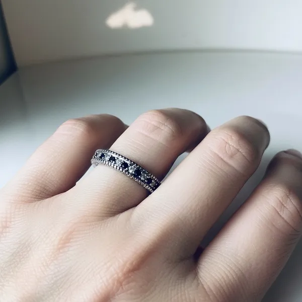 Gemstone Band Ring Silver - Image 2