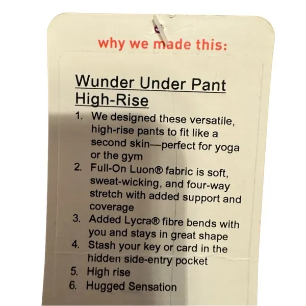 Lululemon Wonder Under‎ Pant Hi-Rise nwt - Image 7