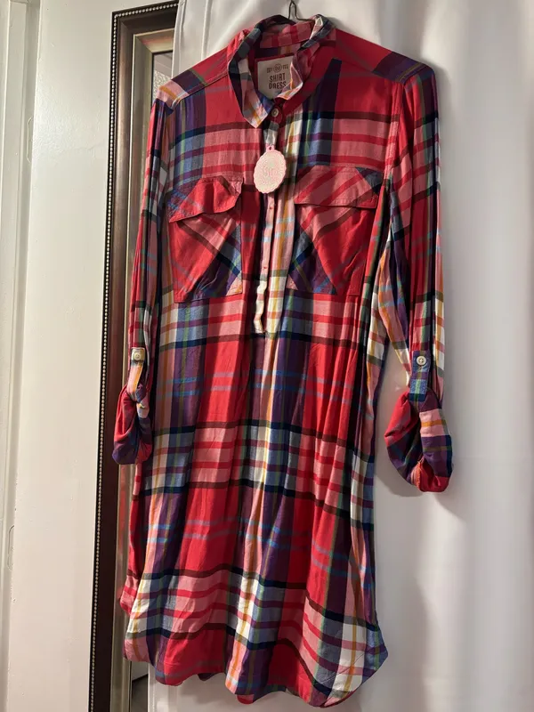 Flannel checker dress Red Size L - Image 3