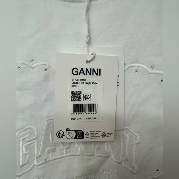 NWT GANNI Heavy Cotton Heart T-Shirt | Oversized Drop Shoulder Graphic Tee - Image 6
