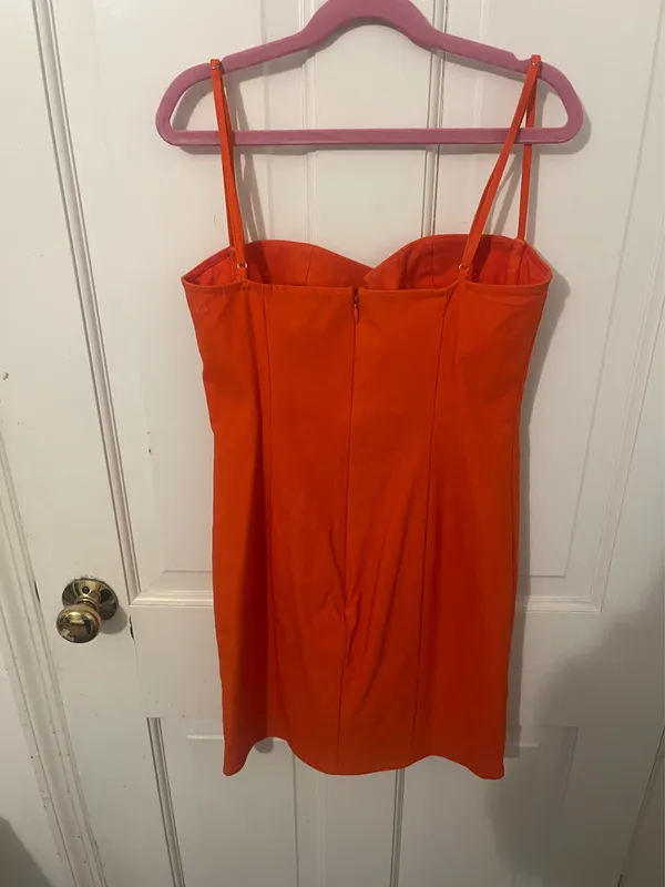 Michael Costello Women's Orange and Red Dress - Image 2