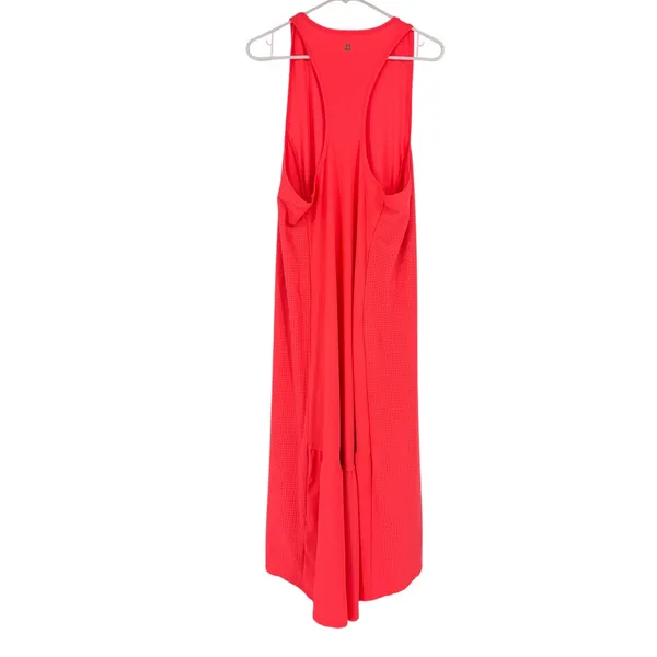 Sweaty Betty Explorer Ace Midi Dress XL Neon‎ Coral High Low Athletic SB5478 - Image 2