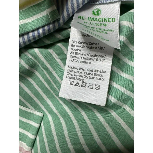 J.Crew Color Block Stripe Shirt Dress 4 S Sleeveless Pockets Belt Preppy Coastal - Image 11
