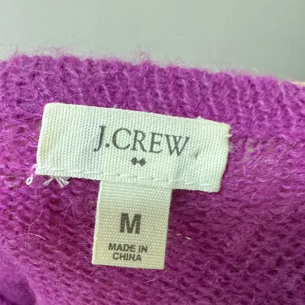 J CREW fuchsia wool blend‎ light weight sweater medium - Image 6