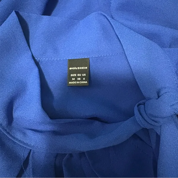 SHEIN Cobalt Blue Blouse with Tie Accent M - Image 2