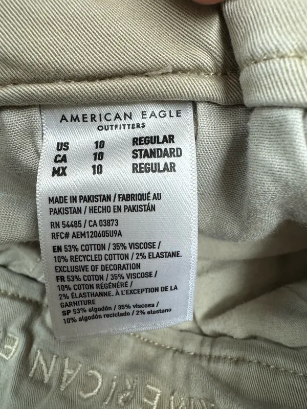 American Eagle Stretch High-Rise Kick Boot Khaki Pants Size 10 - Image 7