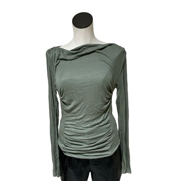 Free People NWOT Intimately Night We Met Ribbed Ruched Long Sleeve Tee - Image 6