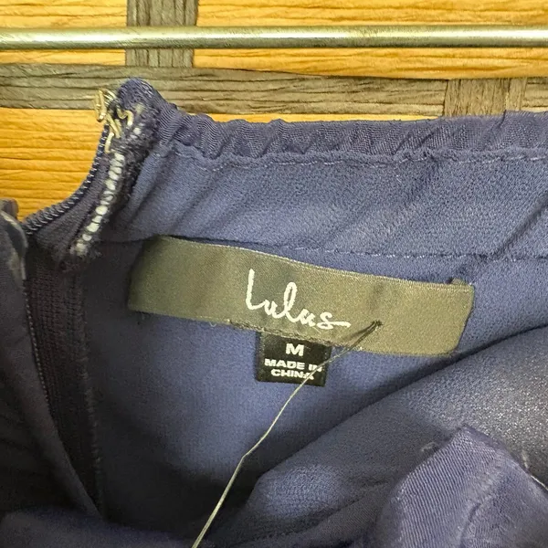 Lulus Navy Inez Tie Front Romper Size Medium‎ - Image 7
