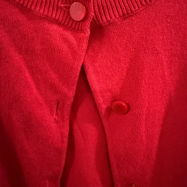 Talbots Red Button-Front Women's Sweater Cardigan - Image 2