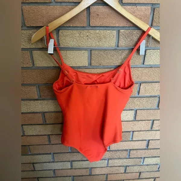 NWT Billabong Women's Tanlines One-Piece Swimsuit Ribbed Coral Craze Size Small - Image 4