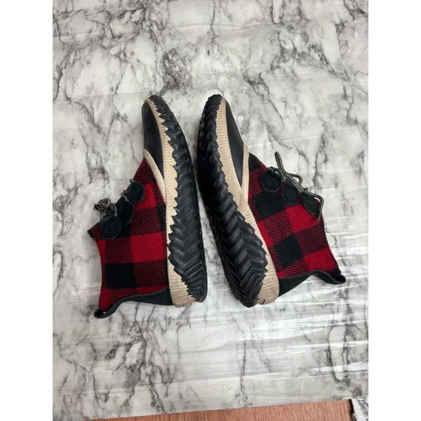 Sorel Out N’ About Plaid Buffalo Check Black Red Ankle duck Boots Lace up 8.5 - Image 8