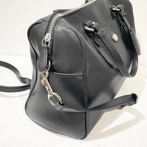 Coach Crossgrain Carryall Satchel Zip top Closure Double Handle Purse Bag‎ Black - Image 3
