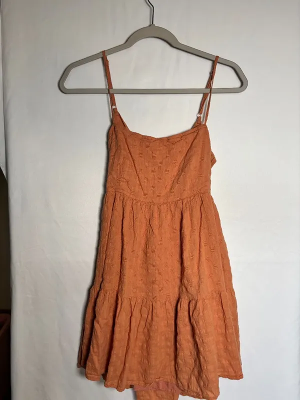 Princess Polly orange gauze tie-back mini dress size US 6 - Image 6