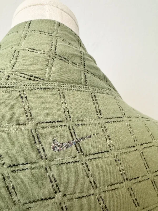 Nike Cardigan Size Small Oil Green Reversible Jacquard Knit Wrap‎ Pilates Cozy - Image 9