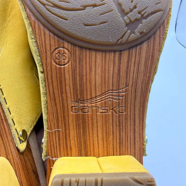 Dansko Maci Mule Yellow Milled Nubuck Leather Open Toe Slide Clog Sandal Size 36 - Image 6