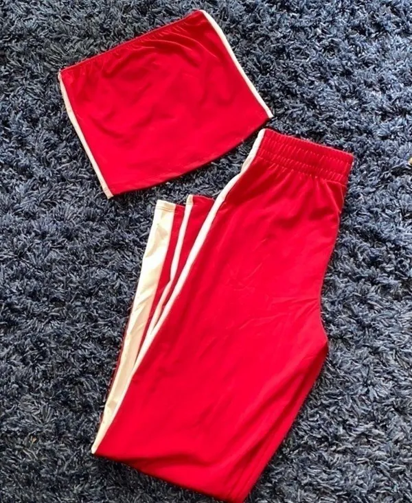 Capella crop top pants set. Red and white. SM NWOT - Image 3