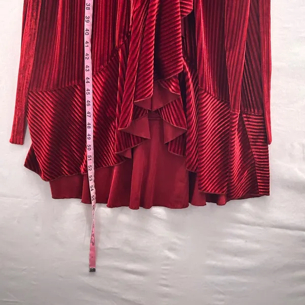 Velvet Wrap‎ Dress Red Large - Image 12