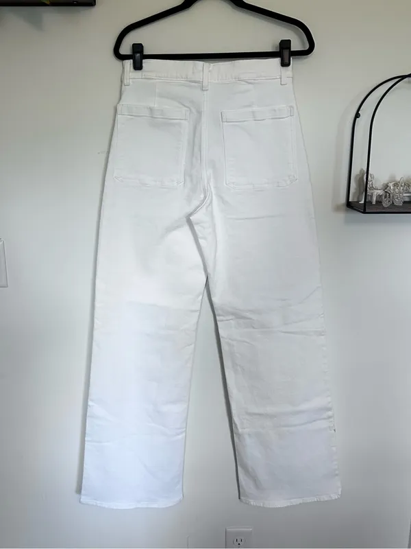 NWT Madewell Tall White The Emmy Wide Leg Jeans Size 30T‎ - Image 2