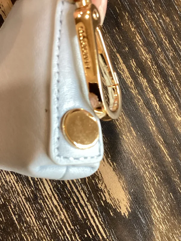 Hammitt Small Blue Leather Key Pouch with Gold Hardware - Image 3