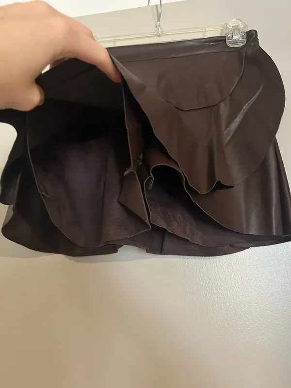 fab'rik brown faux leather skort  - Image 2