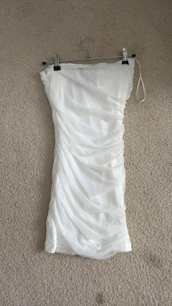 Princess Polly Dress White Mini Ruched mesh grad dress graduate - Image 2