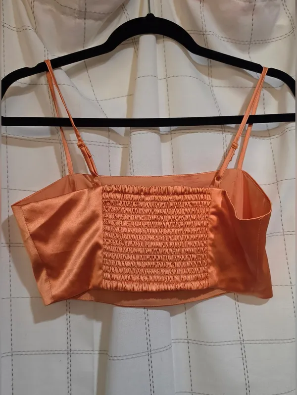 House Of Harlow Satin Cropped Cami Top - Image 7