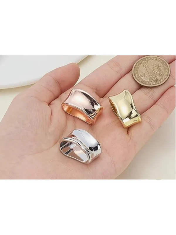 NEW 3 Pcs Dainty Oblate Silk Scarf Ring Brooch, 3 Colors Geometric Jewerly - Image 4