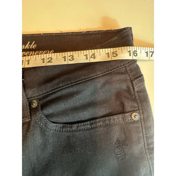7 For All Mankind Ankle Gwenevere Jeans Black Distressed Skinny Stretch Size 31 - Image 8